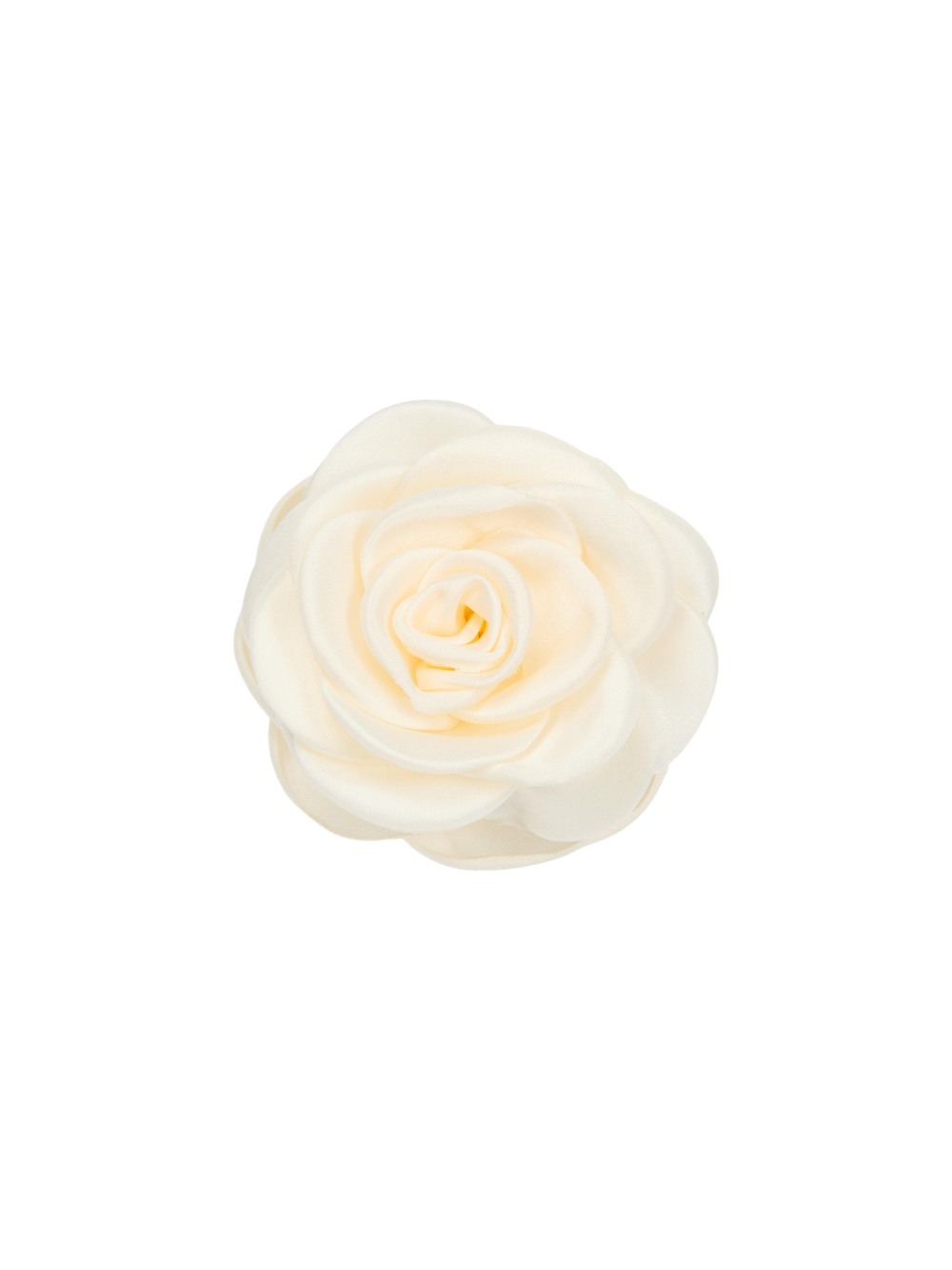 Small Satin Rose hårklemme - hvid